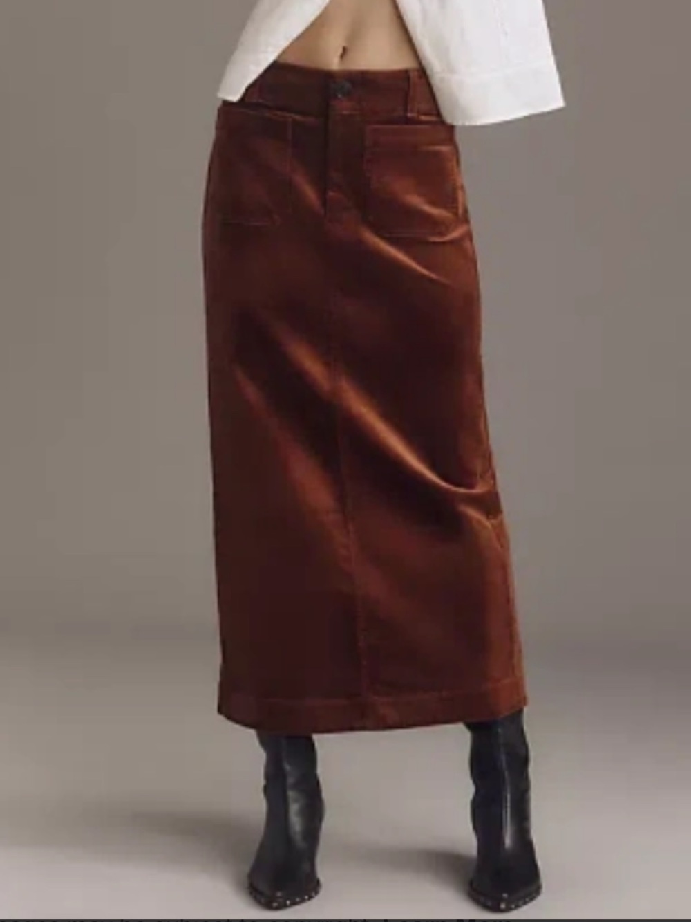 Anthropologie Maeve Colette Corduroy Brown Maxi Skirt XXS